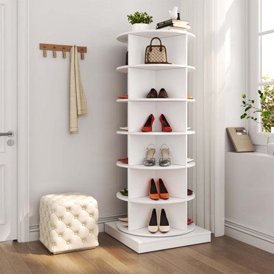 360 Rotating Shoe Cabinet With 6 Layers For Maximum Storage And Space Efficiency