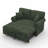 Chenille Chaise Lounge Sofa Bed With Removable Cushion-1238241493