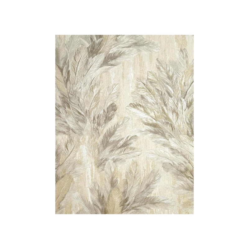 Feather Heavyweight Vinyl Wallpaper, Natural Beige