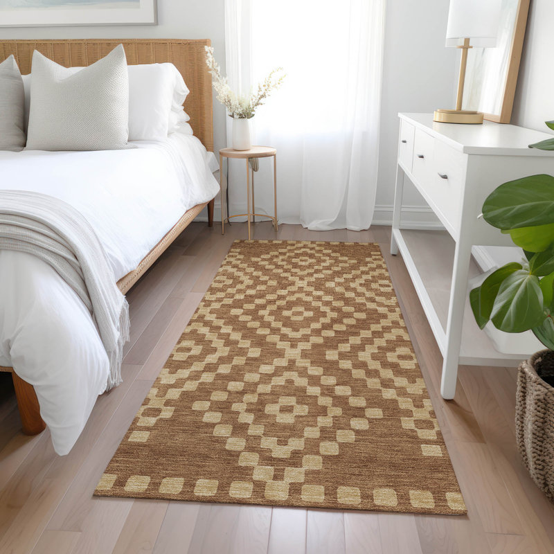 Malek Indoor/Outdoor Area Rug with Non-Slip Backing, Runner 2'3" x 7'6"