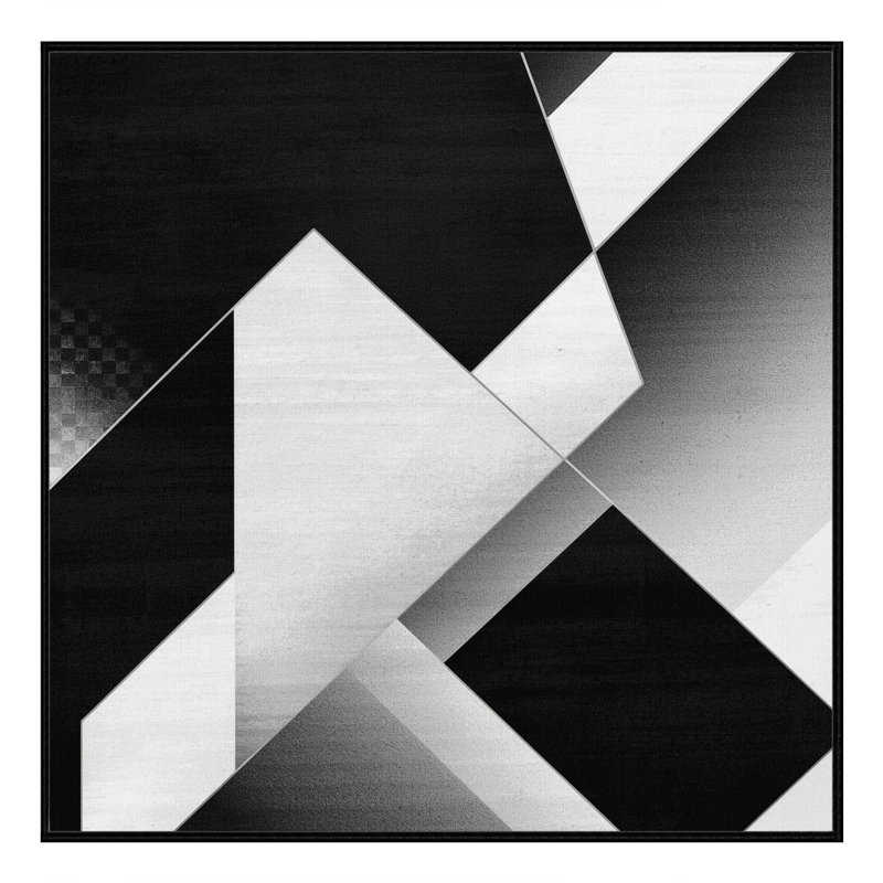 Machine Washable Arverne Modern & Contemporary Checkered Rug in Black – Black Binding, 8' Square
