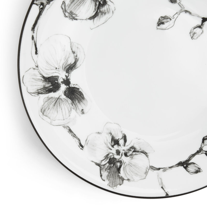 Black Orchid Handmade Porcelain Appetizer Plate