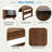 Buffet With Hutch And Foldable Dining Table, Storage Shelves, Side Hooks And A Cabinet With Sliding Doors-955238248