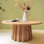 Table basse ronde en bois massif rétro Burlywood
