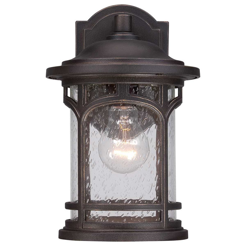 Aadriti Outdoor Wall Lantern, 28.1cm H x 17.8cm W x20.5cm D