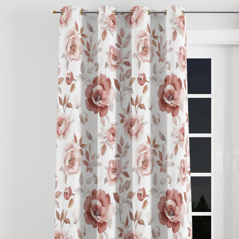 Rideau obscurcissant Floral Room, L 52 po x L 63 po, Œillets dorés