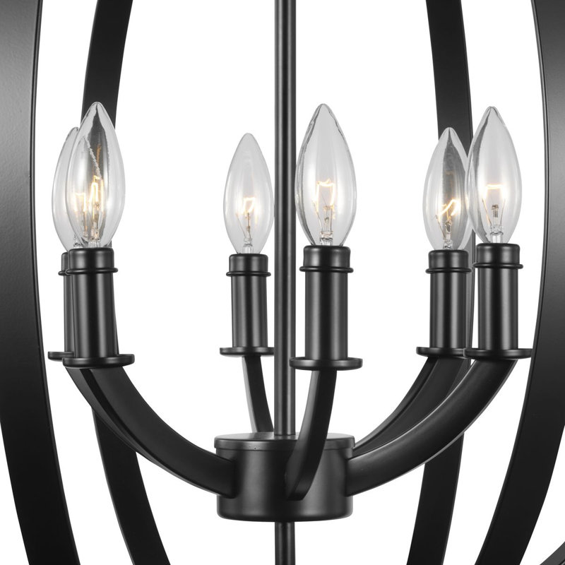 Lustre sphérique unique et remarquable à 6 lumières Daugherty, Noir