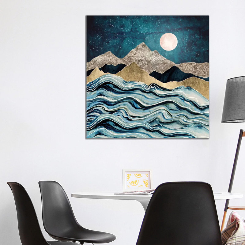 Indigo Sea 1 Piece Wrapped Canvas Painting, 93.98 cm H x 93.98 cm W x 1.91 cm D