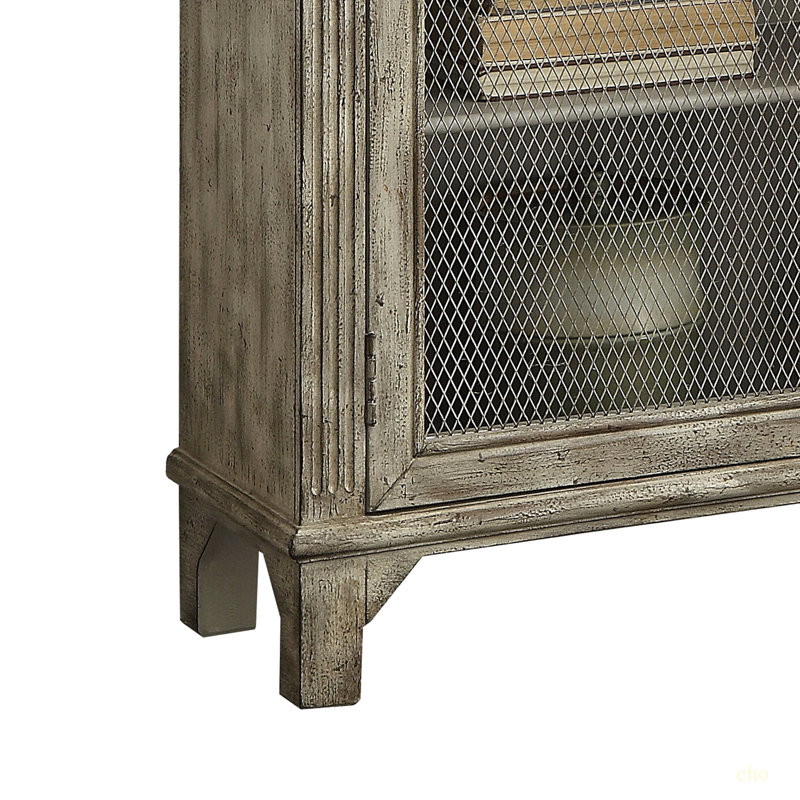 Weathered Grey 2-Door Console Cabinet With 3 Drawer