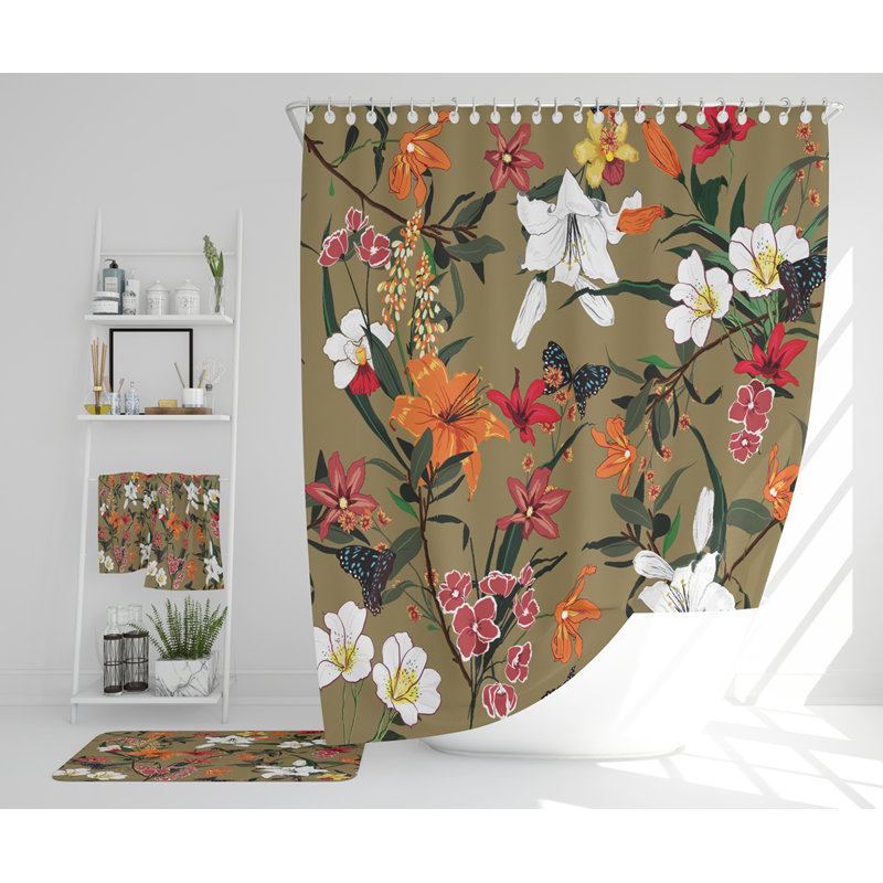 Nellianne Polyester Shower Curtain Set