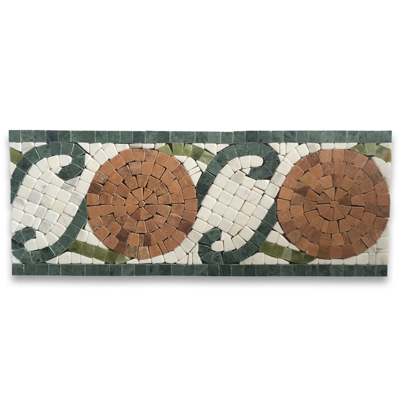 Carreau de mosaïque en marbre 5 po x 12 po