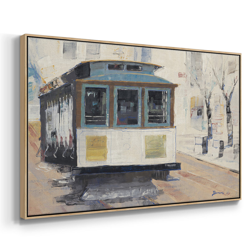 «Cable Town», reproduction sur toile avec cadre flottant, H 27 po x l 41 po x P 2 po, Cadre en bois naturel