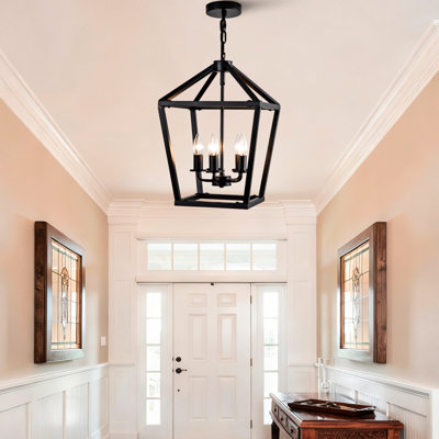 Luminaire suspendu industriel à 5 lumières, lanterne avec cage rustique, réglable, base E12, pour la cuisine, la salle à manger, le vestibule, le fer, la rouille, style, cage, prises suspendues, îlot de cuisine, salle à manger, métal, finition