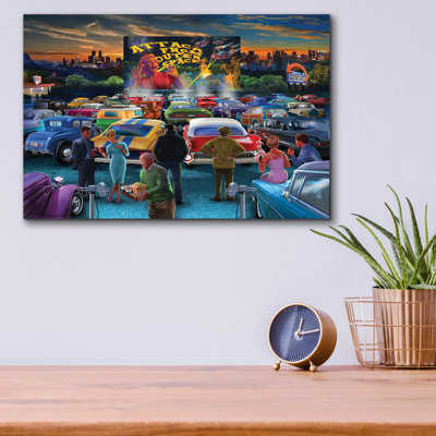 Drive In 'par Bigelow, art mural en verre acrylique, 36 po x 24 po