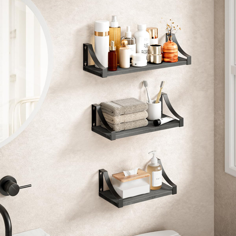 Paulownia Floating Shelf, Black