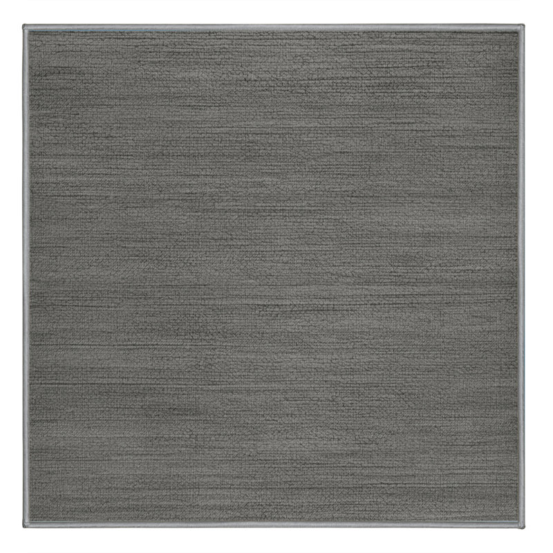 Machine Washable Solid Gray Area Rug, Square 3'