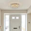 Plafonnier encastré en cristal chromé 6 lumières 16,93 po 16 po