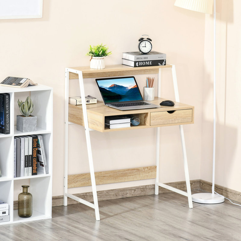 Bureau personnel, bureau d'ordinateur, table d'écriture avec tiroir et tablettes de rangement