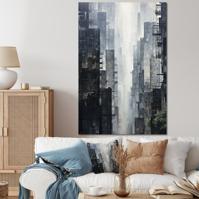 Grey Skyline Skyscrapers Horizon I - Skyscrapers Wall Art