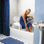 White Adjustable Plastic Bath Bench with Backrest