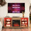 Meuble télé avec foyer électrique, effet de feu 3D, conduit, port, l 58 po pour téléviseurs de 32 à 62 po, lumières DEL de couleur chêne de 58 po, charge, convient au chêne