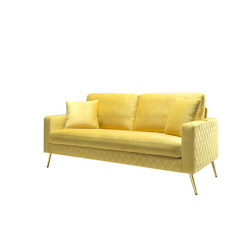 Nathina 72.4'' Reception Sofa, Yellow
