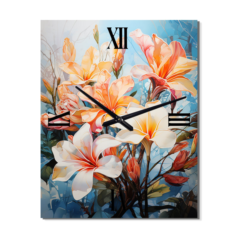 Jeliel - Horloge murale florale, Moyen