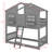 Twin-Over-Twin House-Themed Bunk Bed With Roof, Window, Door, Safety Guardrails-750213070