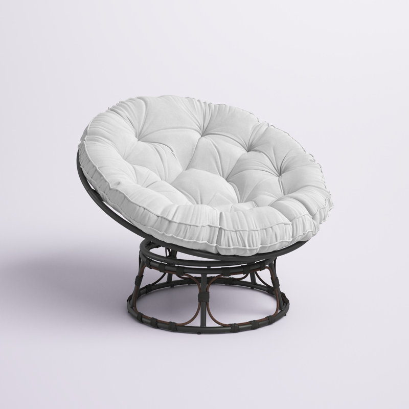 Très grand fauteuil moelleux Papasan Moon de Fehr, Mélange de polyester - gris clair