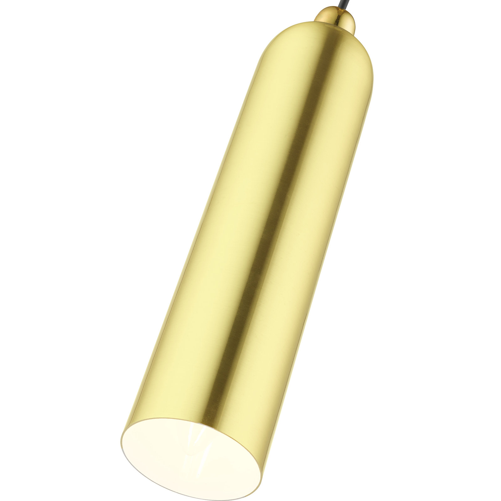 Hanne Dimmable Cylinder Single Light Pendant, Satin Brass