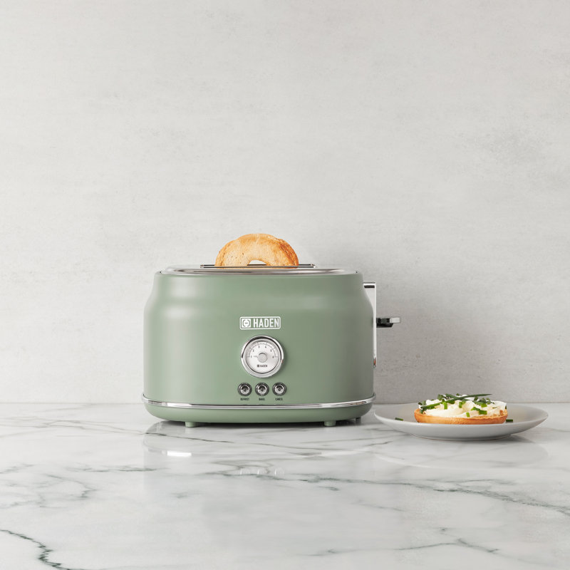 Cedar Green Stainless Steel 2-Slice Wide Slot Toaster