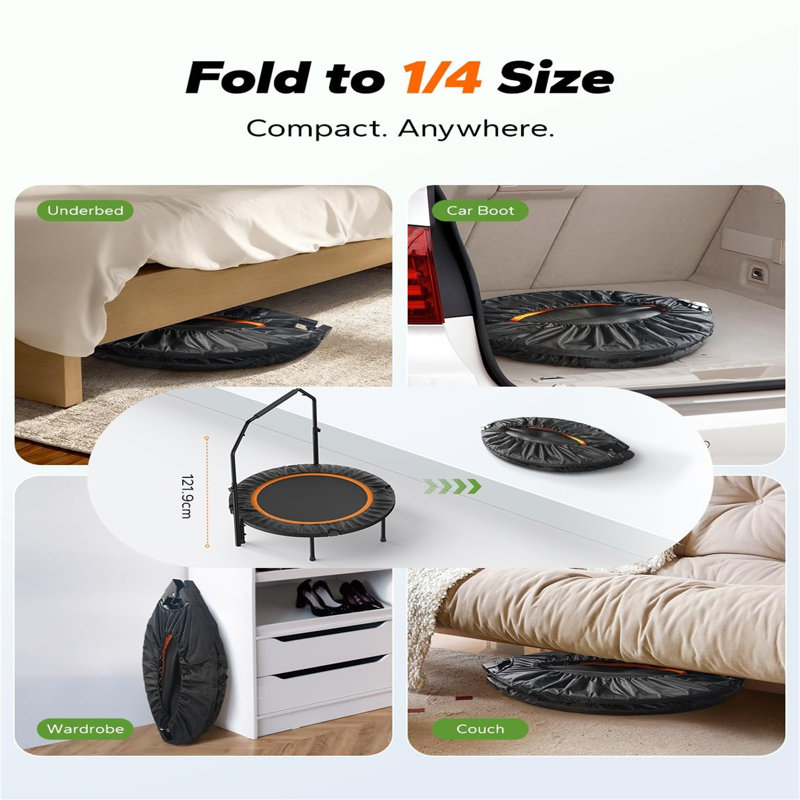Wekli ft Round Fitness Trampoline with Handlebar