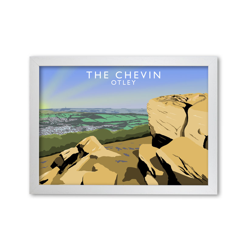 The Chevin Otley by Richard O'Neill - Single Picture Frame Print, 42 cm H x 594 cm W, White
