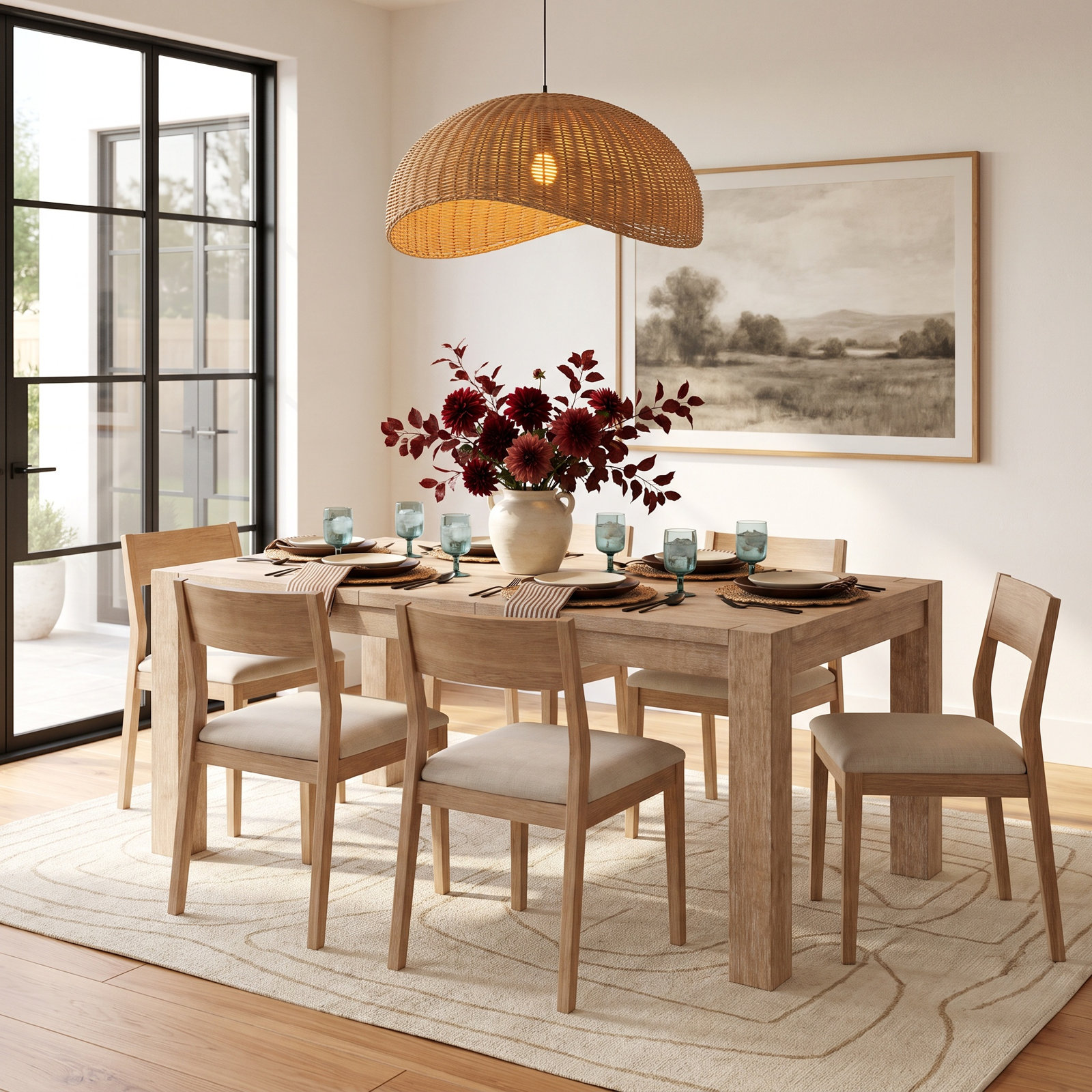 Yifei 71'' Extendable Dining Table, Natural Gray