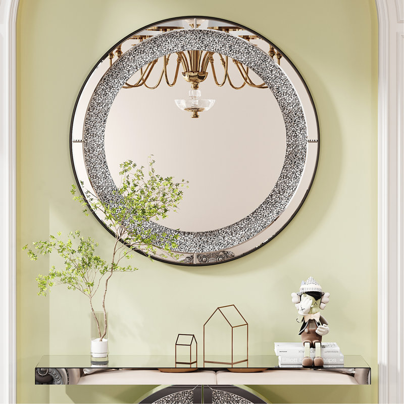 Miroir rond en cristal 33,46 "(85Cm)