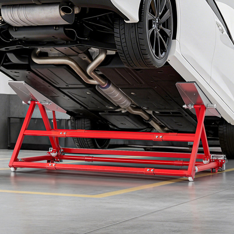 Portable Car Lift, 4400 lbs Capacity, Heavy Duty Steel Quick Lift with 23" Max Height, Adjustable Width and Wheels, Manual Lifting for Cars, Compact SUVs, Mini Trucks, Home Garage or Shop Use