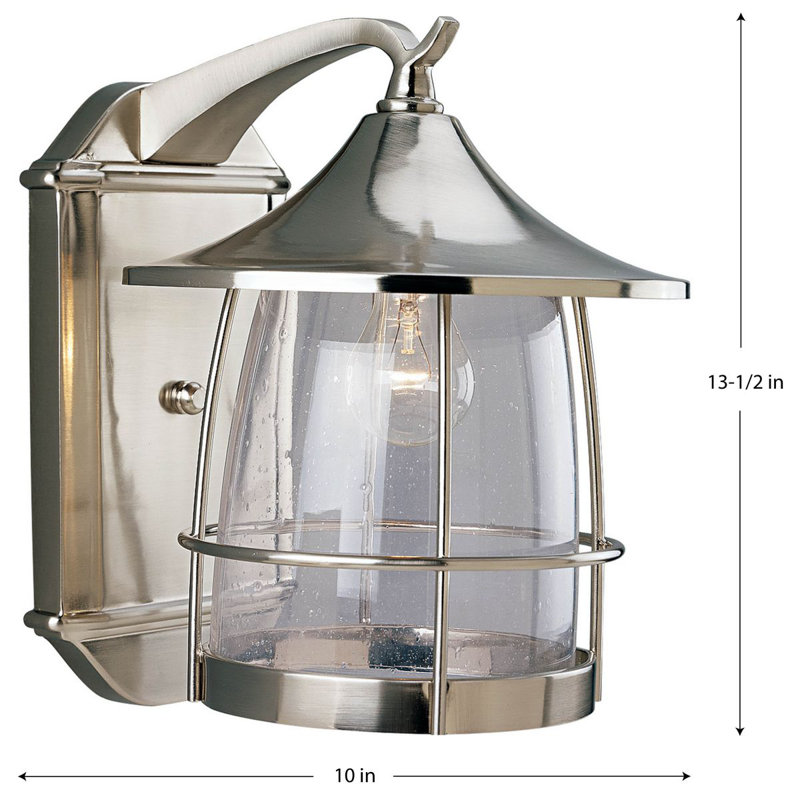 Rawson Wall Light, Brushed Nickel, 14" H x 10" W X 13" D