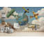 Papier peint d'avions, fresque murale fantaisiste sur le thème de l'aventure-1119108809-1119108916