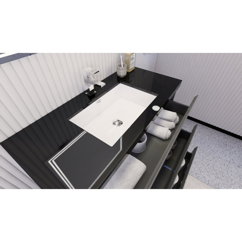 Base de meuble-lavabo Reyes, Gris ultrabrillant