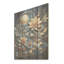 Papier mâché beige et bleu sarcelle fleurs mélangées - fleurs, art mural sur bois de pin naturel-693250123