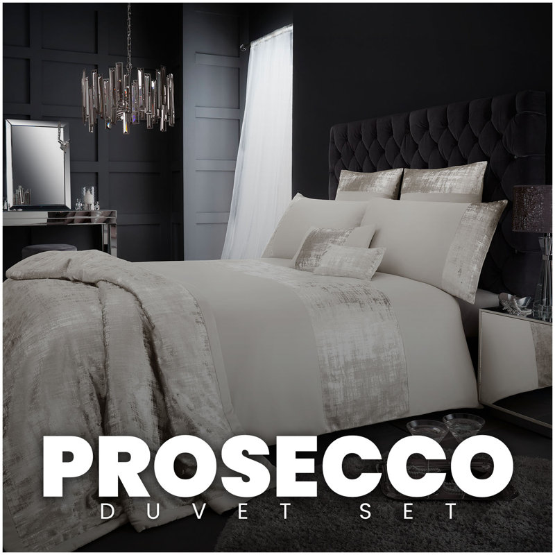 Polyester Solid Colour Duvet Cover with Pillowcases, Kingsize Duvet Cover + 2 Standard Pillowcase, Cream