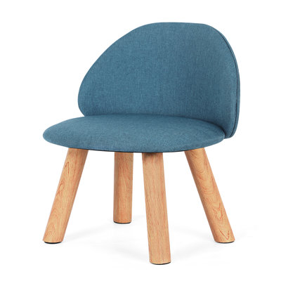 Wooden Upholstered Stool Linen Kids