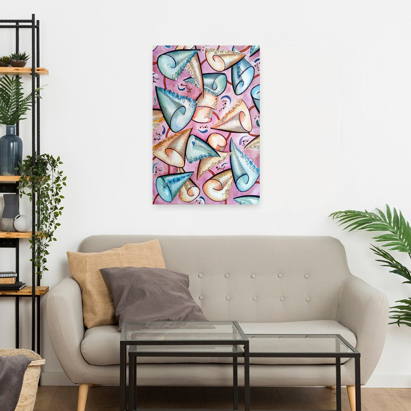 Art contemporain, art abstrait moderne et coloré, H 24 po x l 16 po