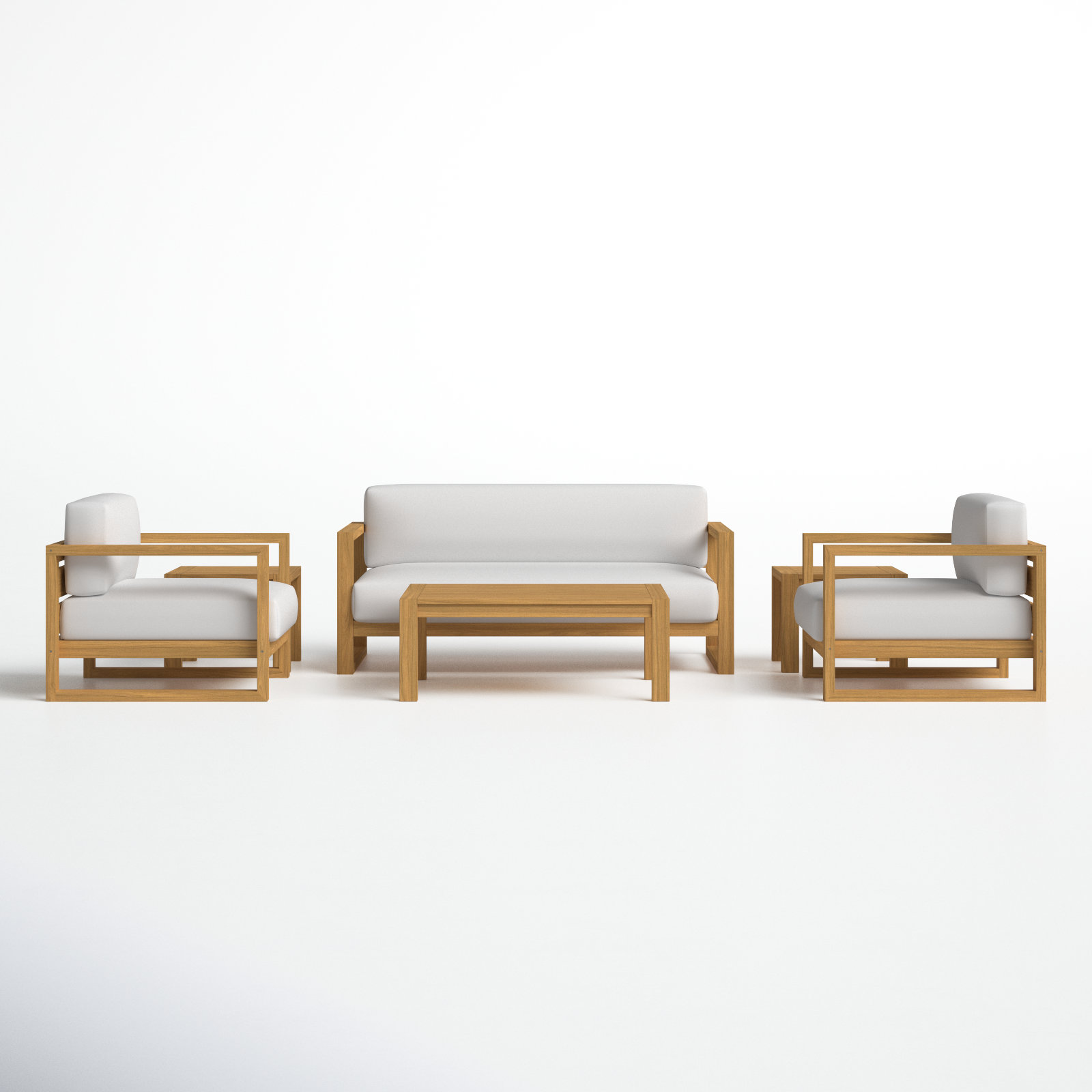 Modway Upland 4-Person Teak Patio Seating Group