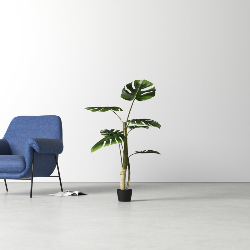 38'' Green Artificial Philodendron Tree in Black Pot