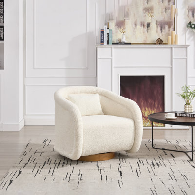Fauteuil d'appoint pivotant 29,92 po de largeur 29,92 po avec revêtement en velours