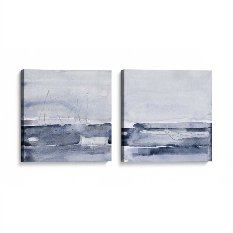 Indigo Drift, ensemble de 2 impressions sur toile, H 12 po x l 24 po, Toile tendue, Toile tendue