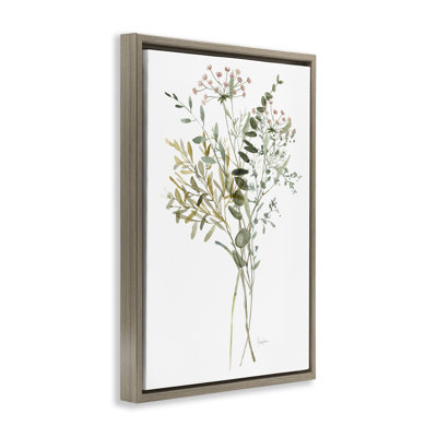 «Wild Country Herb Bunches», art mural encadré sur toile flottante, design par Livi Finn