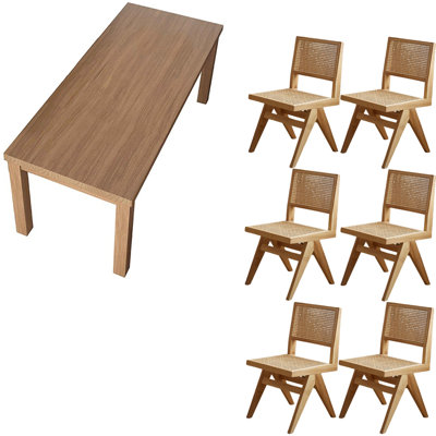 Nordic style all solid wood dining table set