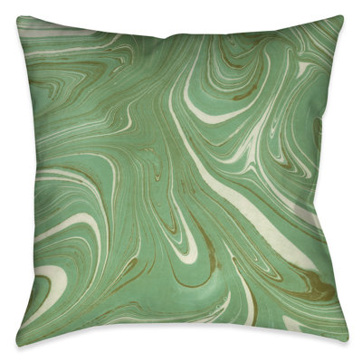 Green Marble Abstract Throw Pillow